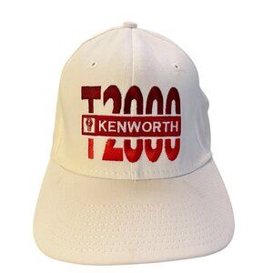 Vintage Kenworth T2000 Trucker Hat Tonkin Made In USA White Red Adjustable Strap